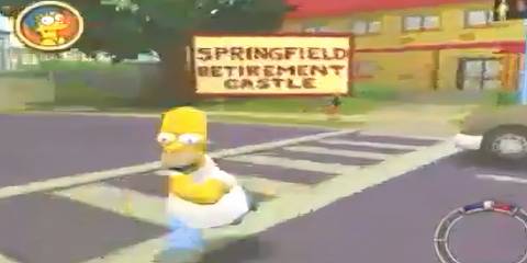 homer running on the streets