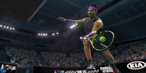 Hitting a shot with a racket in AO Tennis 2