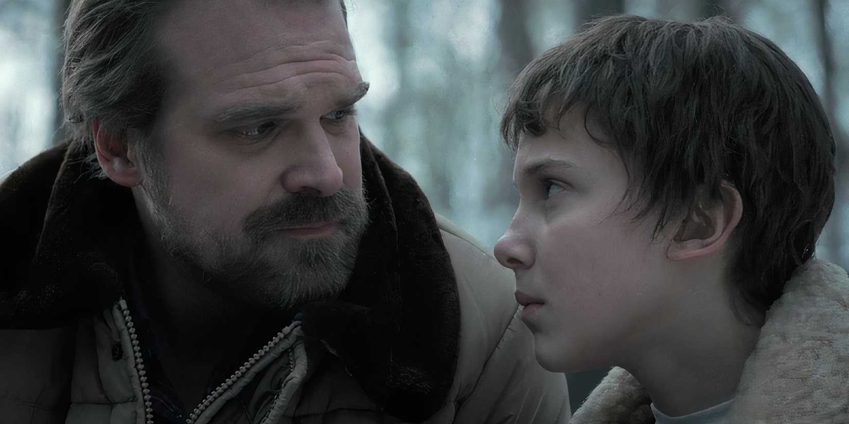 Hopper and Eleven together in Stranger Things