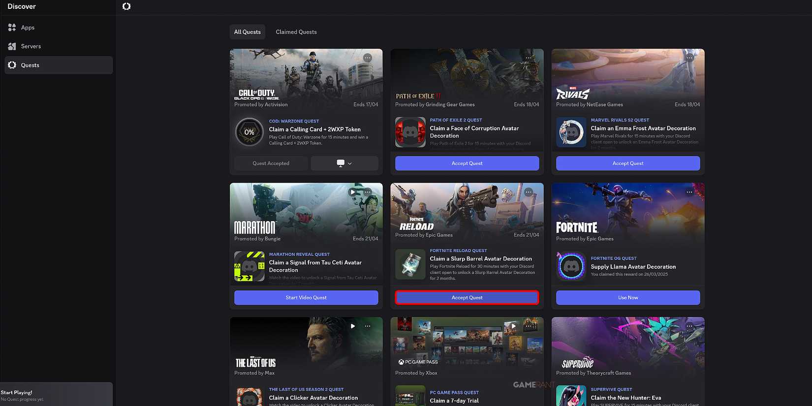 How To Accept The Fortnite Reload Discord Quest