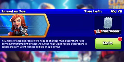 how to complete the wwe event in clash of clans