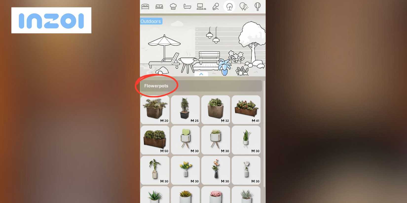 how to get flowerpots in inzoi