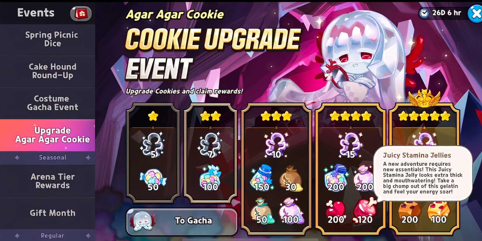 how to get more juicy stamina jellies 