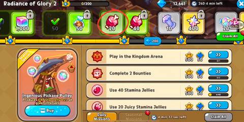 how to get more juicy stamina jellies 