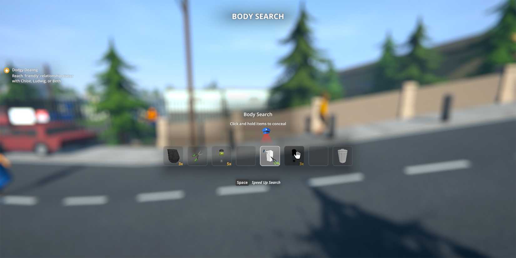 how to hide items during searches in schedule 1