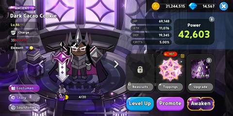 how to increase dark cacao cookie's power in cookie run kingdom 