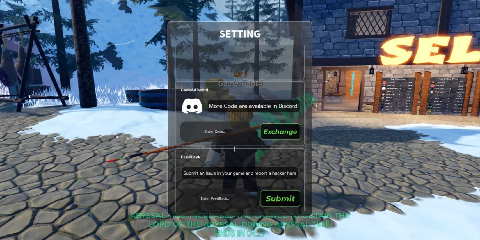 Icebound Detector the codes tab