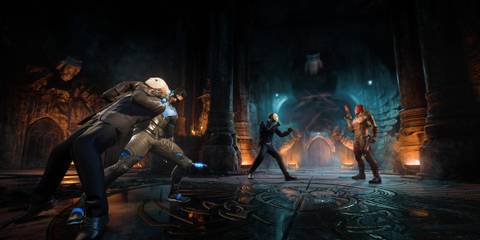 A fight scene in Gotham Knights