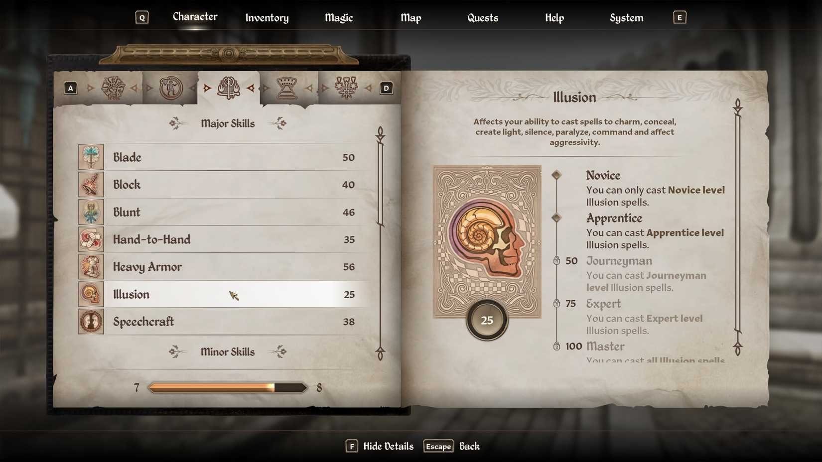 illusion major skill