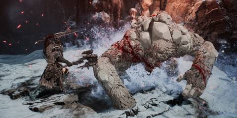 Fighting a yeti in First Berserker