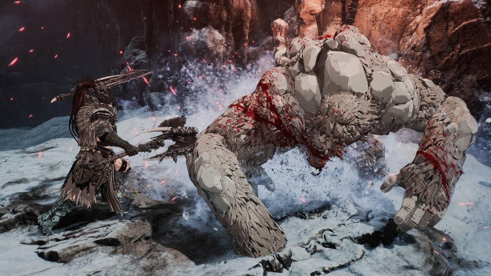 Fighting a yeti in First Berserker