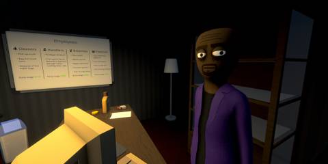 Manny in his office in Schedule 1