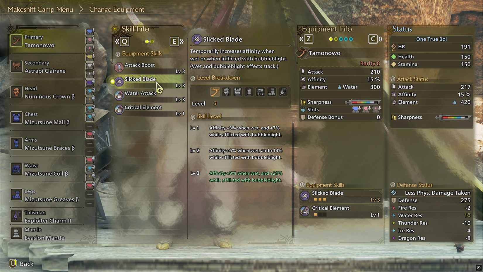 MH Wilds Slicked Blade description