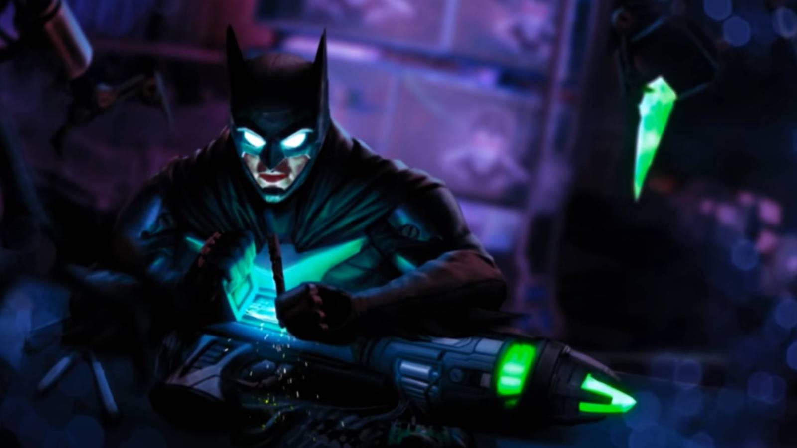 Batman working in his ending from Injustice 2