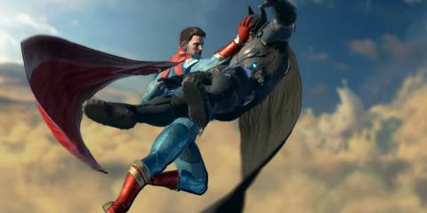 Superman using his supermove on Batman in Injustice 2