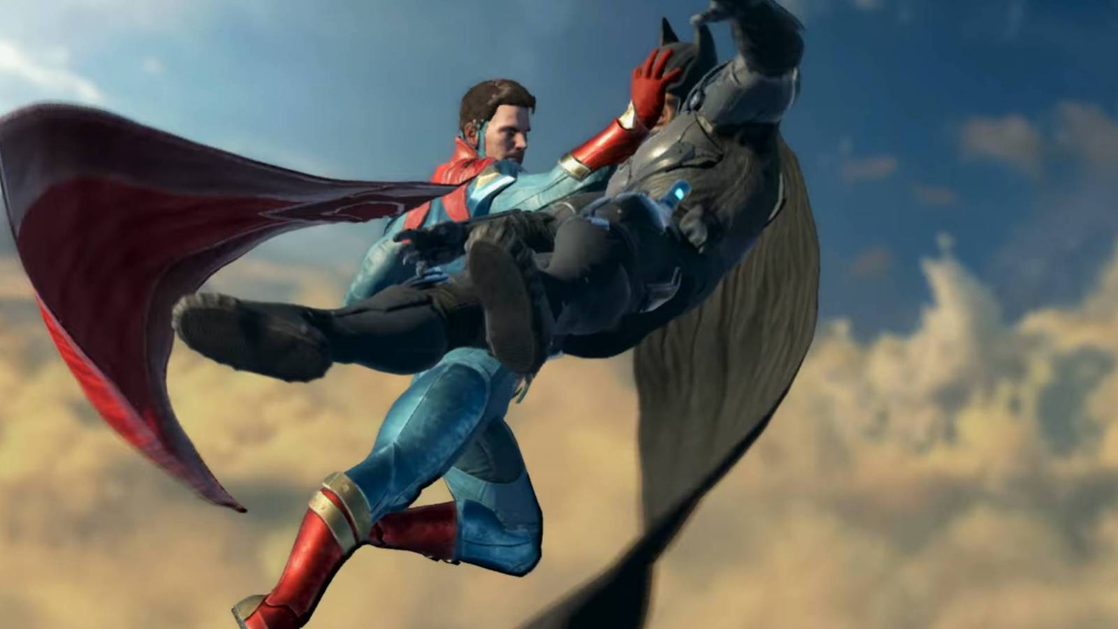 Superman using his supermove on Batman in Injustice 2