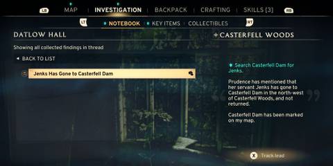 Jenks has gone to Casterfell Dam lead in Atomfall