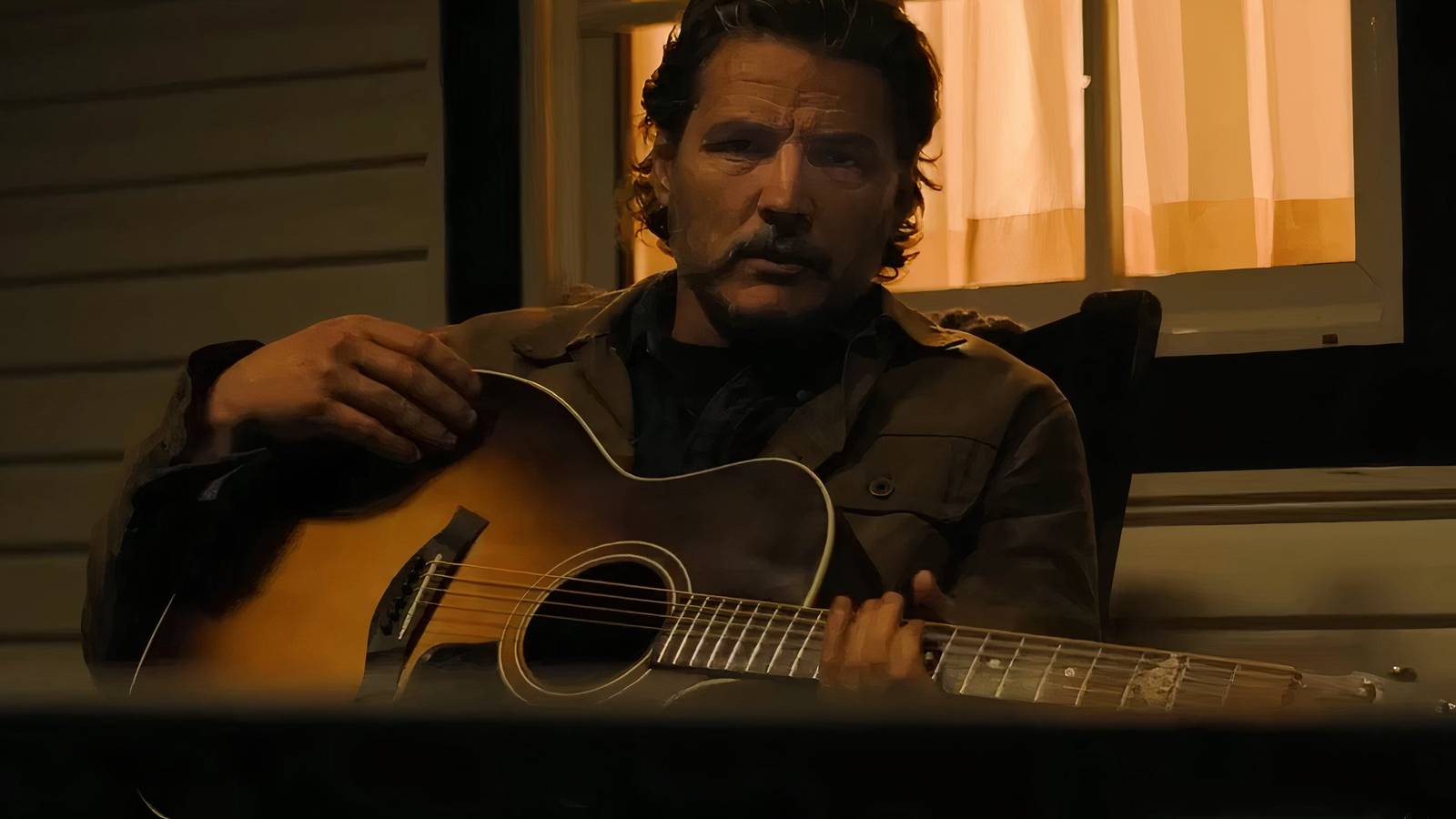 Joel playing Guitar in The Last Of Us Season 2