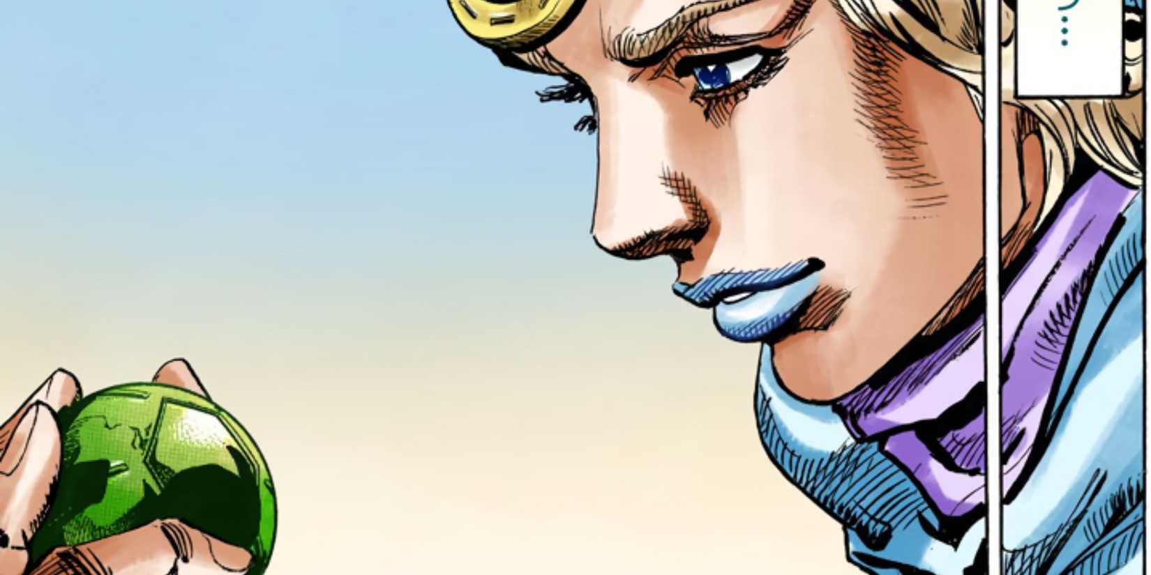 Johnny holding Gyro's steel ball - Jojo's Bizarre Adventure