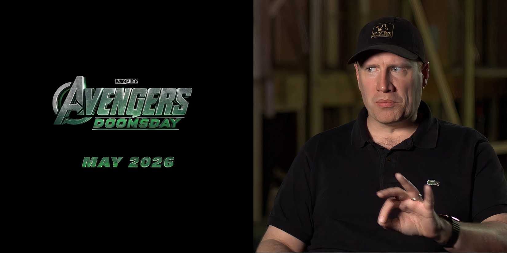 Kevin Feige and Avengers Doomsday logo