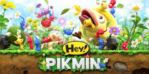 Key Art From Hey! Pikmin Showing Olimar Throwing Various Pikmin At Enemies