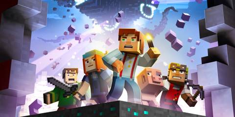 Key Art From Minecraft Story  Mode Showing The Game's Protagonists In Action Poses