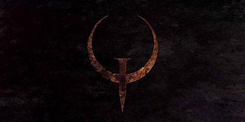 Key Art From Quake Showing The Series' Icon On A Black Background