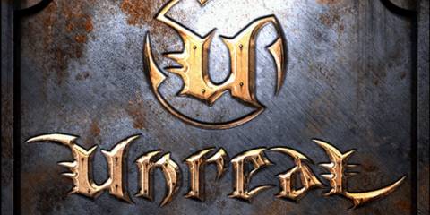 Key Art From Unreal Tournament Showing The Series' Icon On A Metallic Background