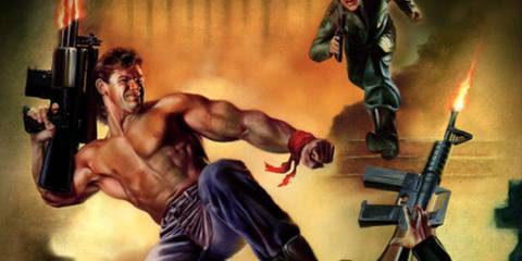 Key Art From Wolfenstein 3D Showing The Game's Protagonist Attacking Enemies In An Action Pose