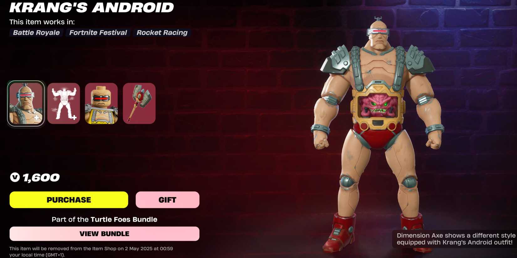 krang's android in fortnite