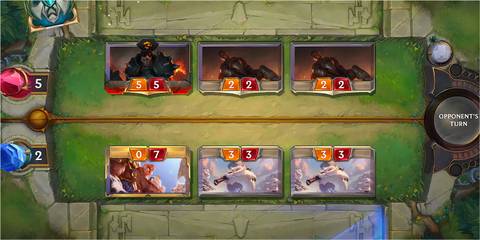 Legends of Runeterra match showing units