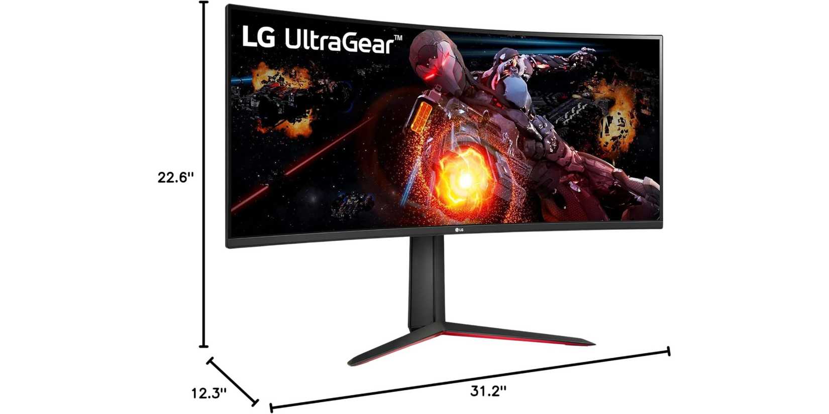 LG UltraGear QHD 34-Inch Curved Gaming Monitor 34GP63A-B dimensions