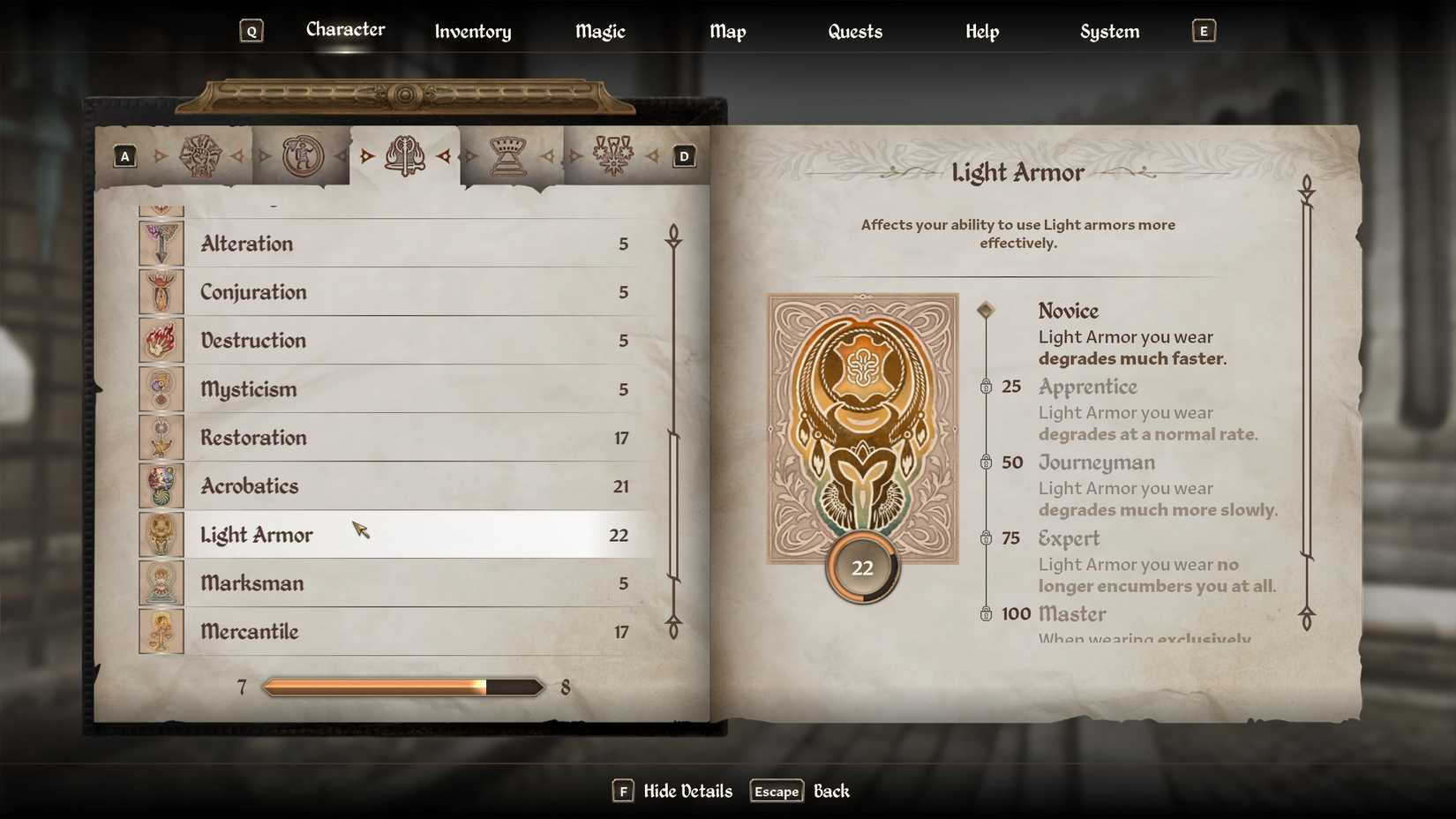 light armor minor skill