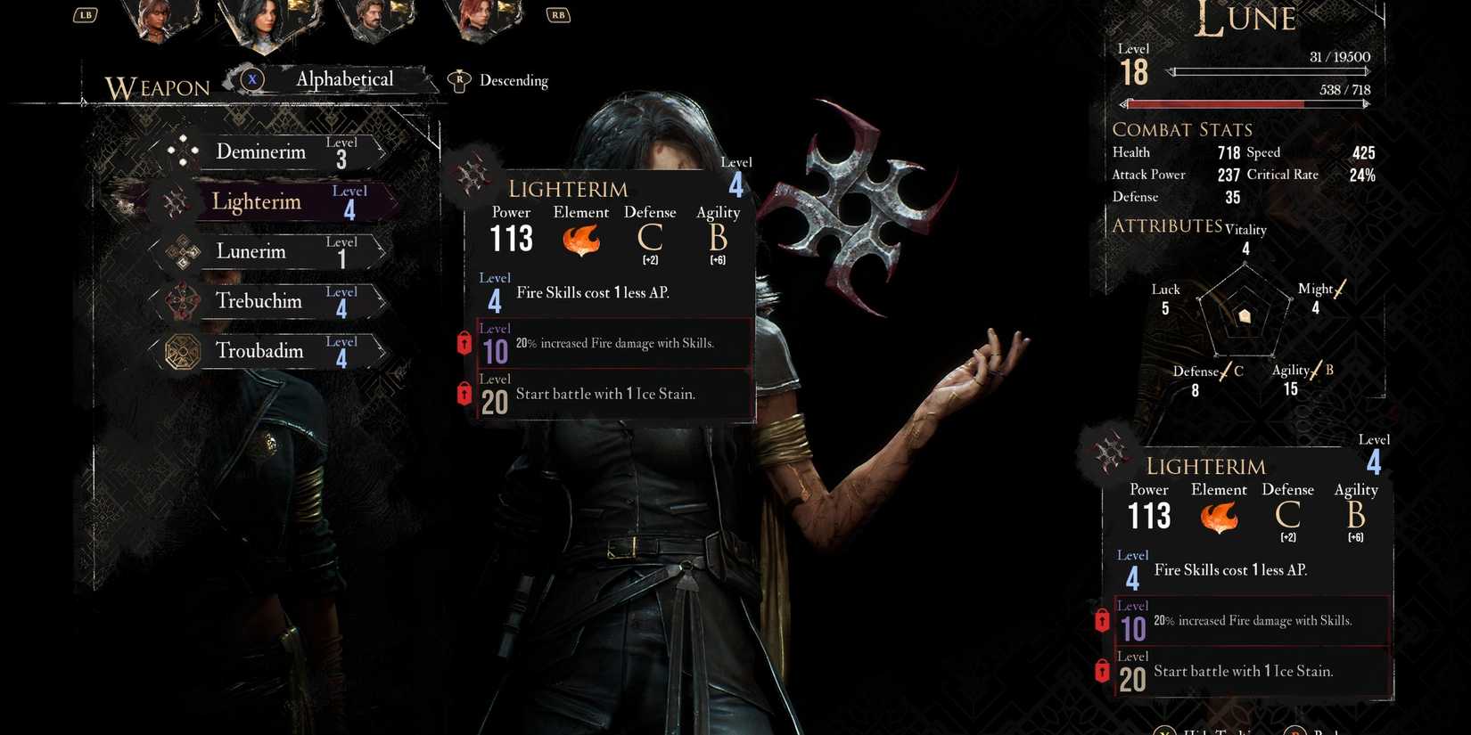 Lighterim weapon in Clair Obscur Expedition 33