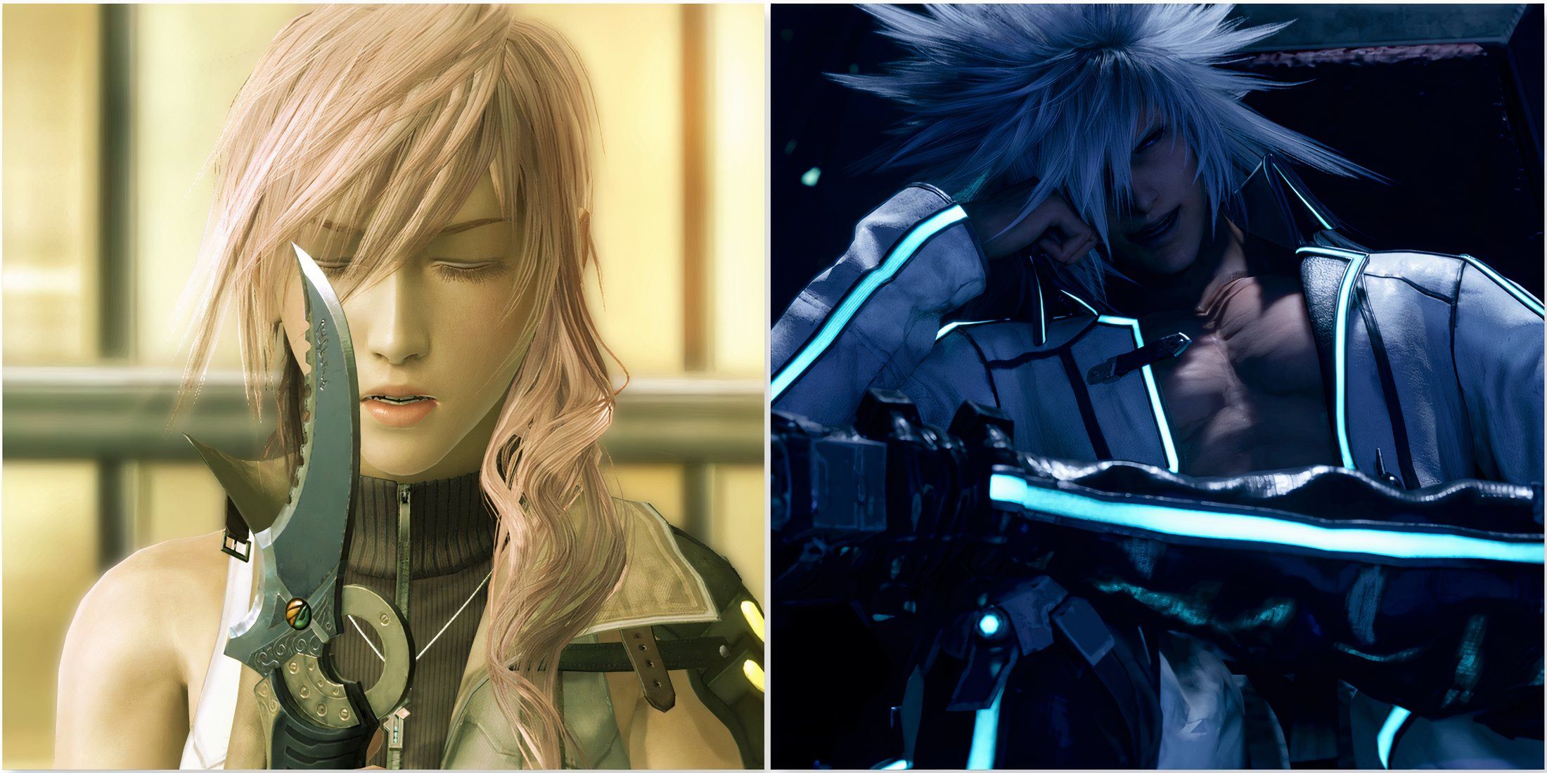 Lightning in Final Fantasy 13 and Weiss in Final Fantasy 7 Remake