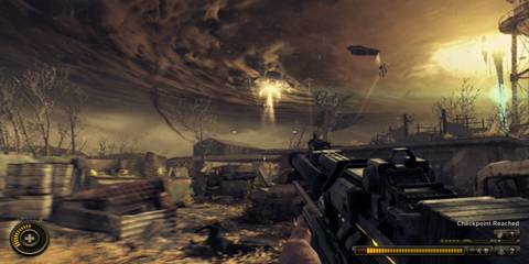 Looking at a destroyed world in Resistance 3