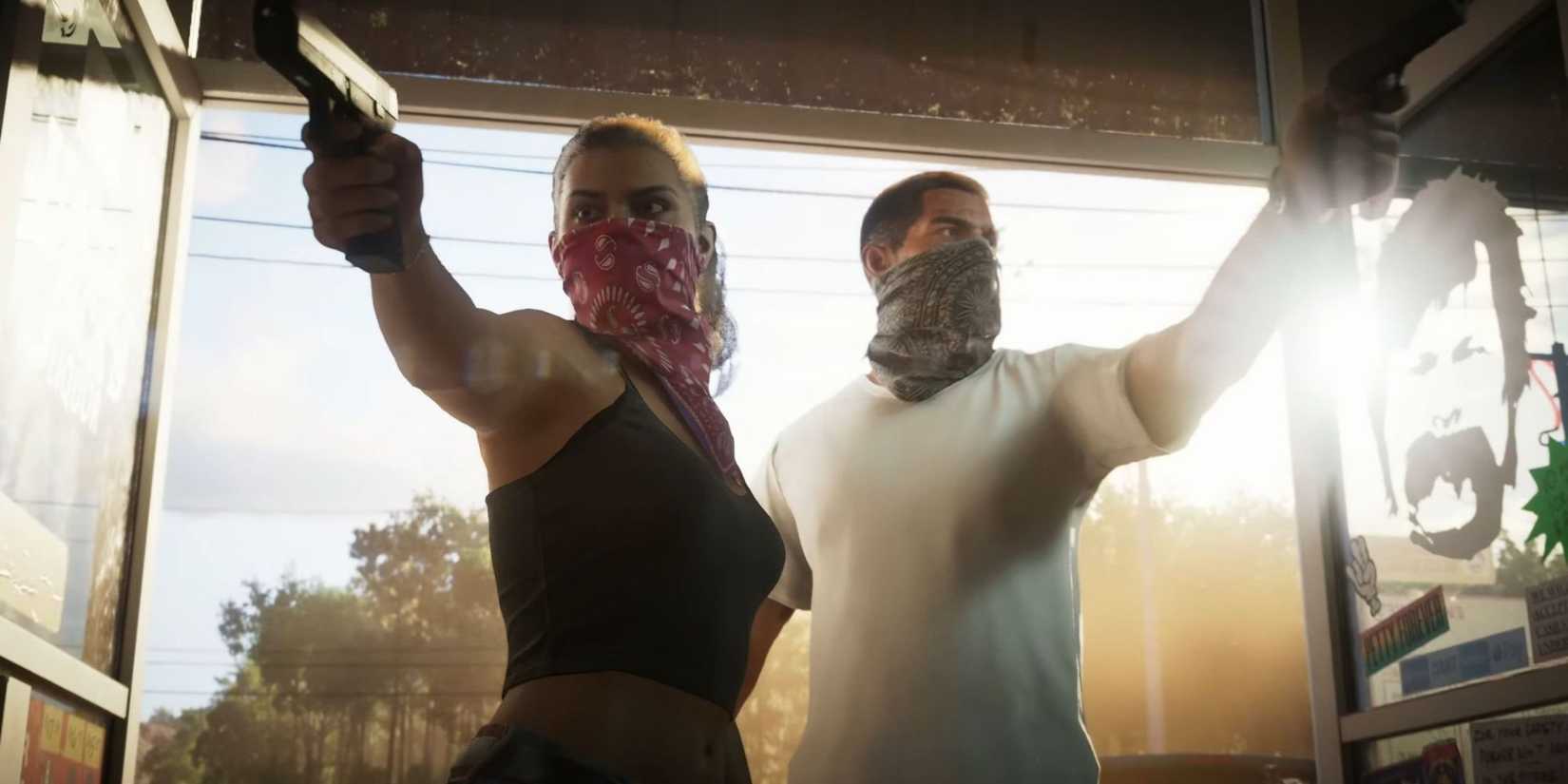 Lucia and Jason robbing a store in Grand Theft Auto 6