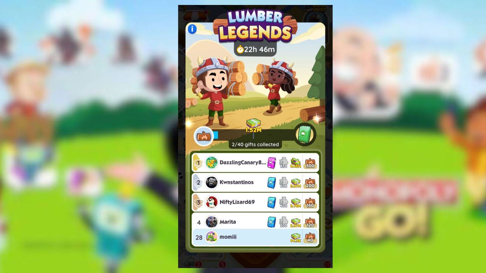 lumber legends monopoly go