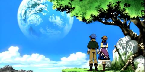 Lunar Remastered Collection Alex and Luna looking out at the moon