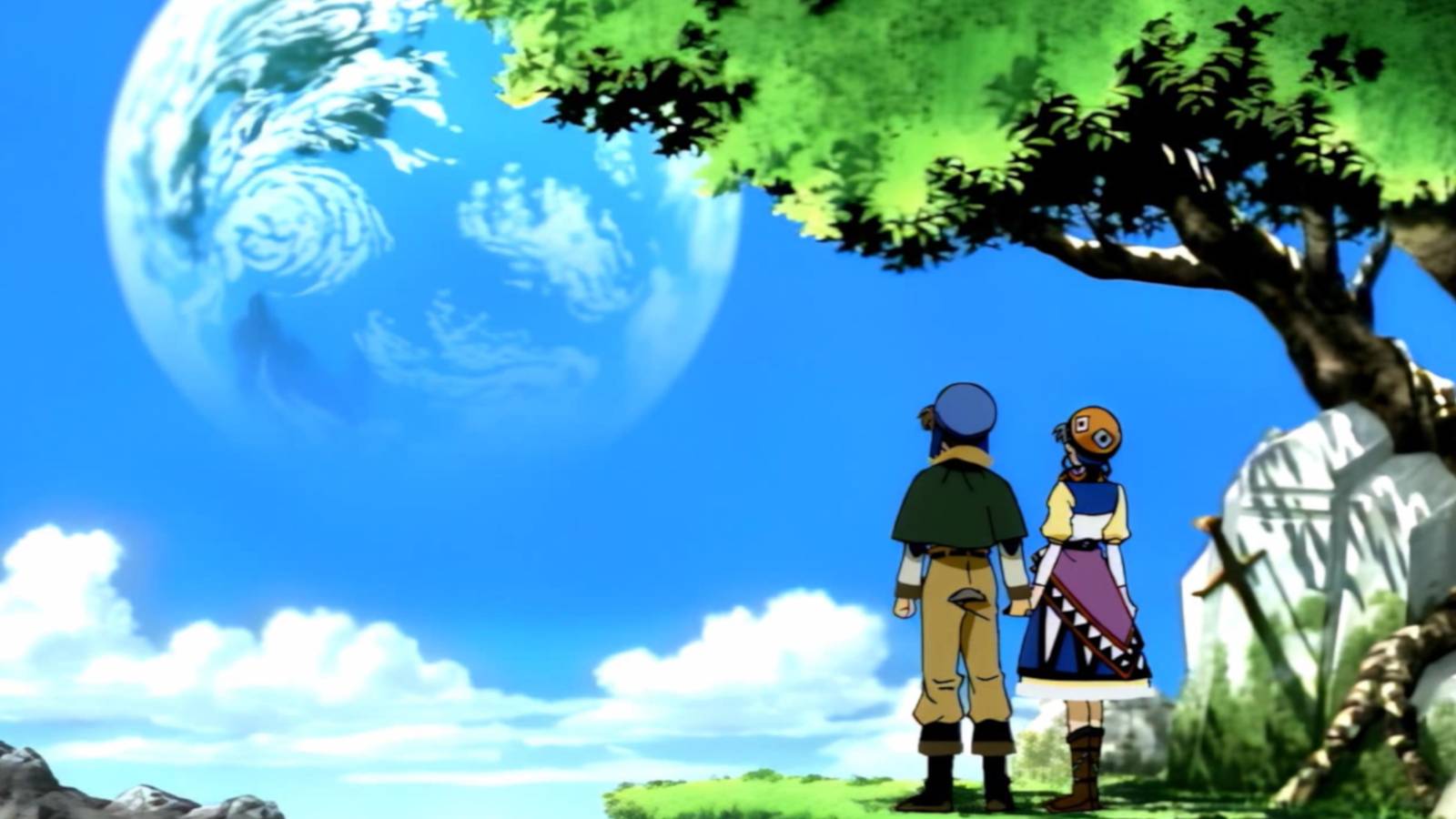 Lunar Remastered Collection Alex and Luna looking out at the moon