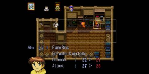 Lunar Remastered Collection Alex managing his weapon inventory