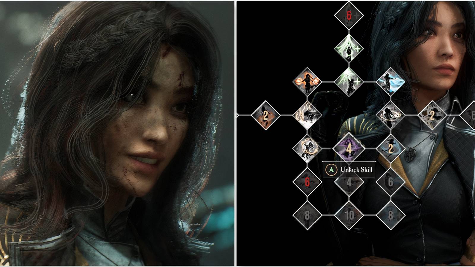 Lune and the skill menu in Clair Obscur Expedition 33