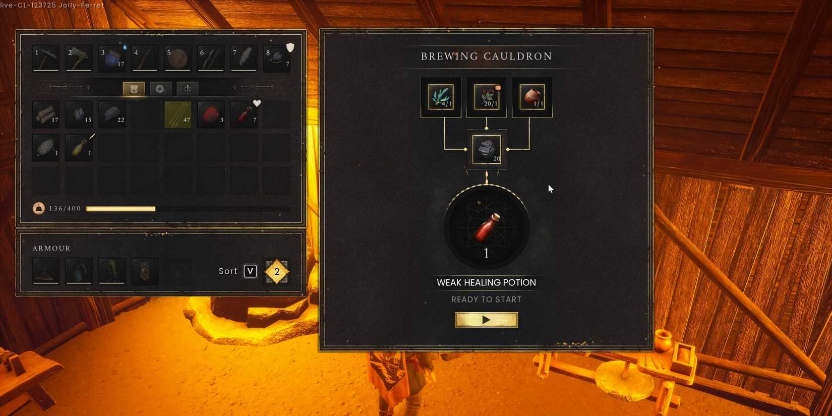 Making Healing Potion in Cauldron RuneScape Dragonwilds