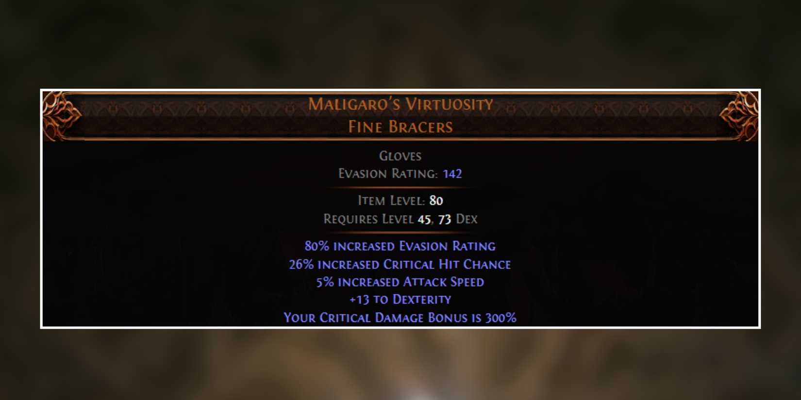 Maligaro's Virtuosity fine bracers in path of exile 2