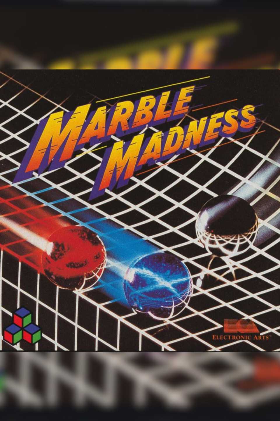 Marble Madness video game cover art tag