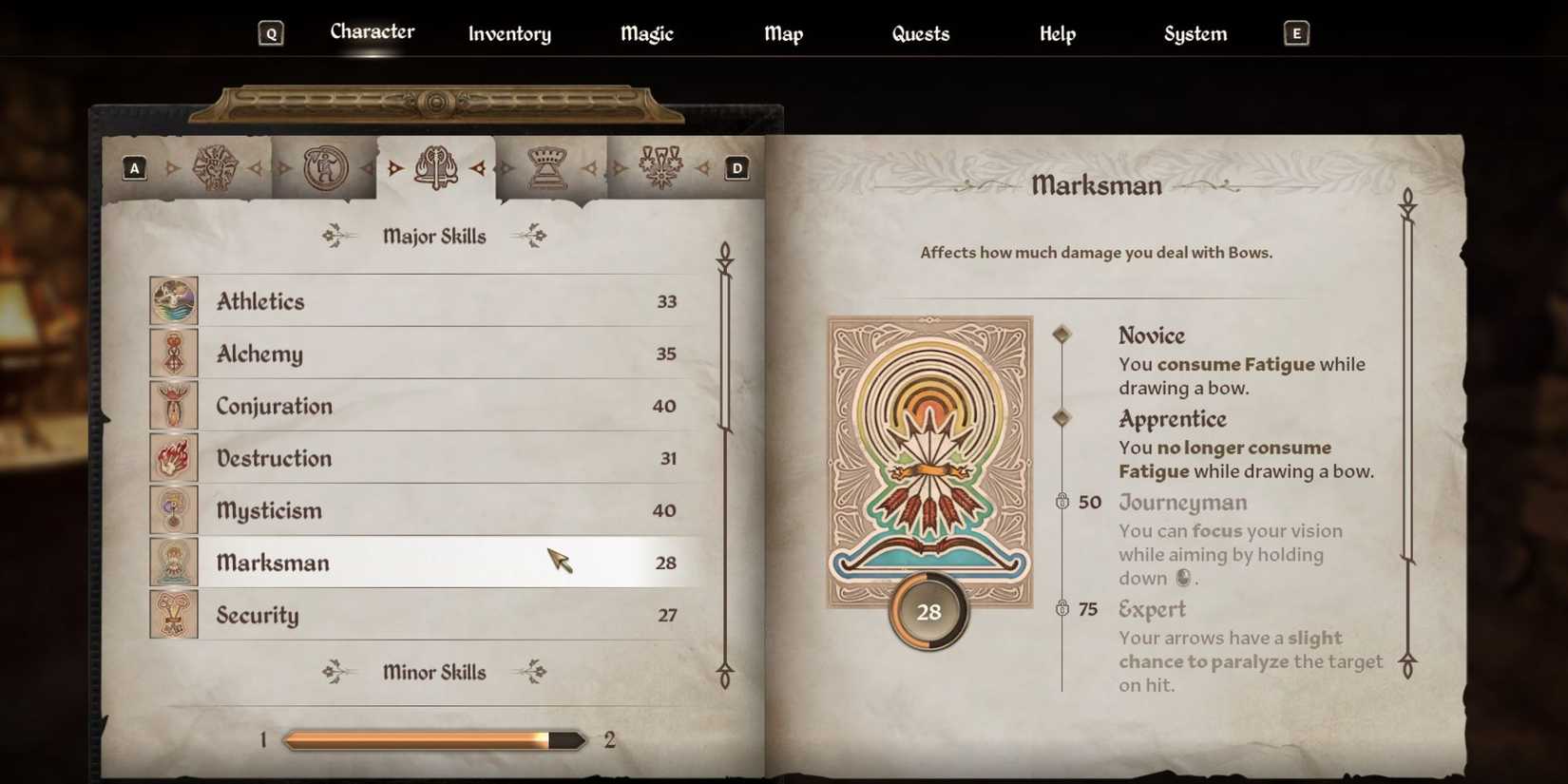 Marksman skill The Elder Scrolls IV Oblivion Remaster 