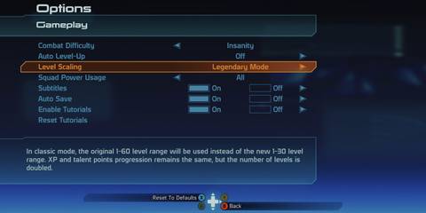 Mass Effect Legendary Edition Gameplay Options