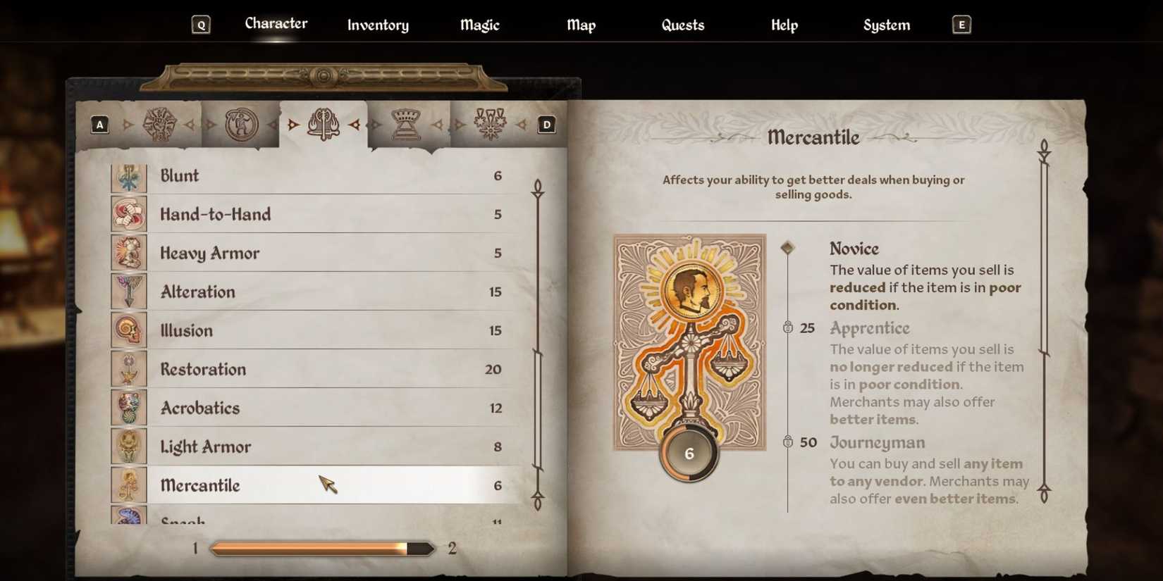 Mercantile Skill The Elder Scrolls IV Oblivion Remaster 