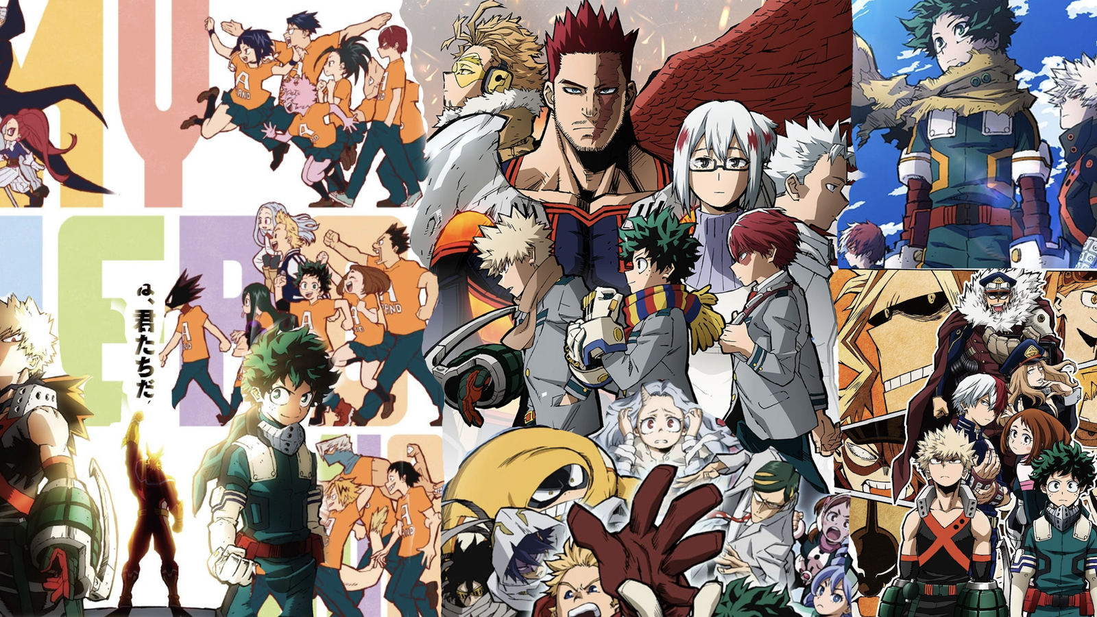 collection of anime posters for MHA