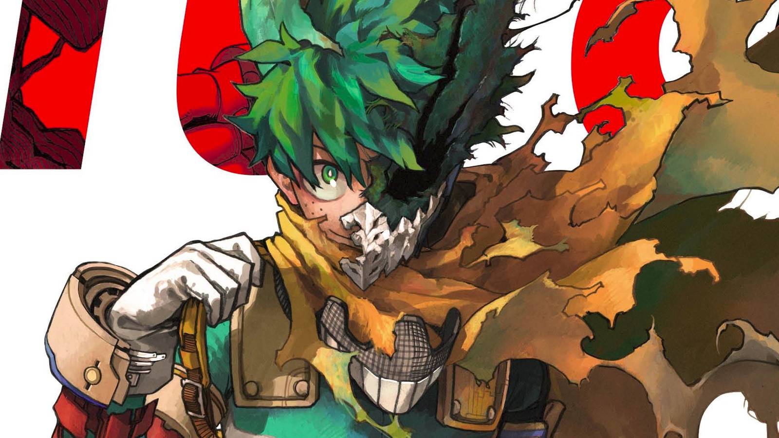 picture: deku (izuki midoriya) in the cover of the artbook.
